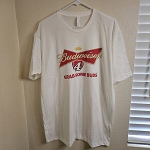 Budweiser 90s White 100% Cotton Casual Men's T-Shirt XL